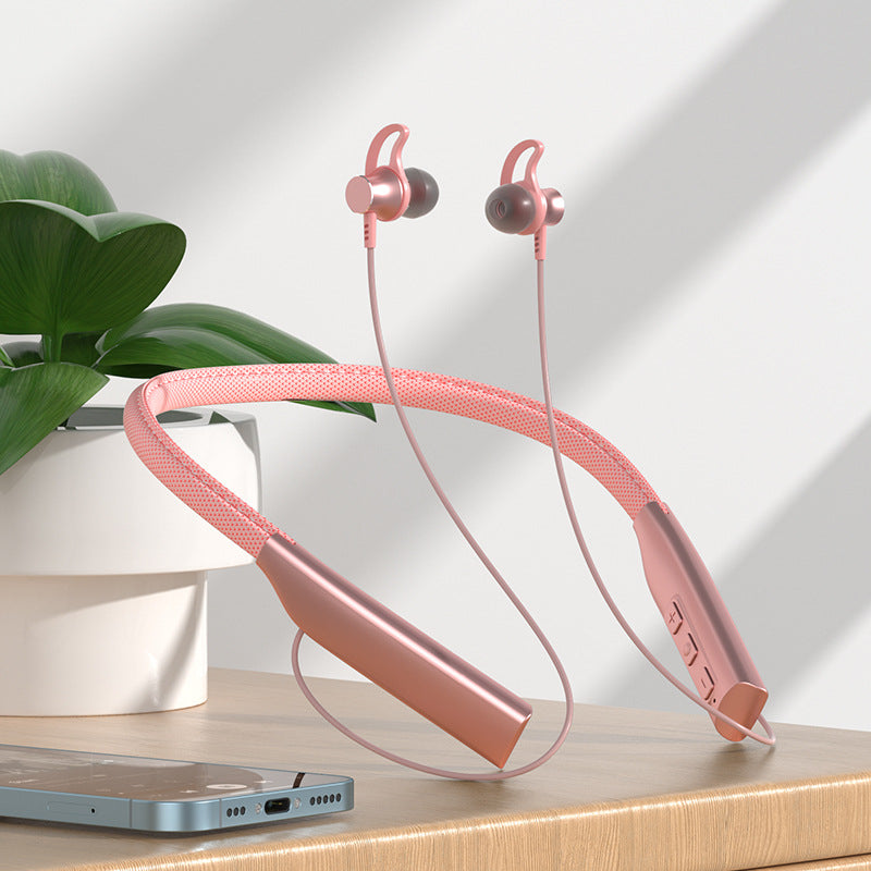Magnetic Bluetooth Headset in hanging neck style, showcasing its sleek design and in-ear style for comfortable listening.