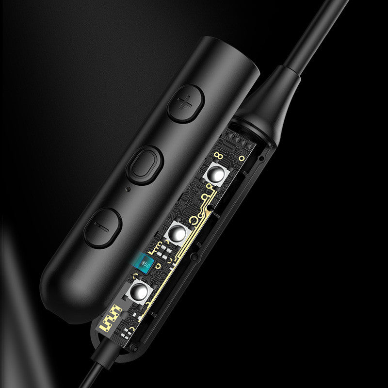 Magnetic Sucker Neck Sports Bluetooth Headset in red and black, showcasing its ergonomic neckband design and sleek appearance.