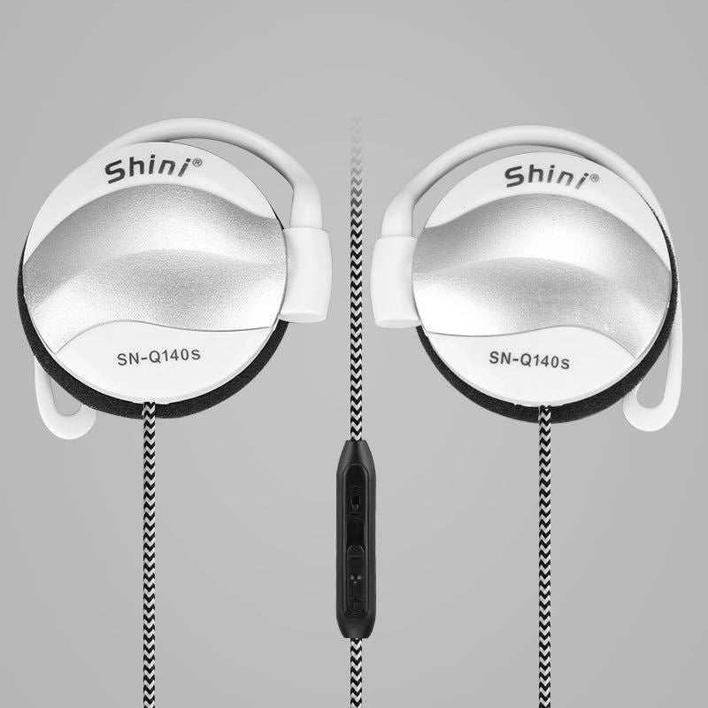 Mobile Phone Computer Universal Earphone with Microphone featuring ear hook design and 3.5mm plug, ideal for music and calls.