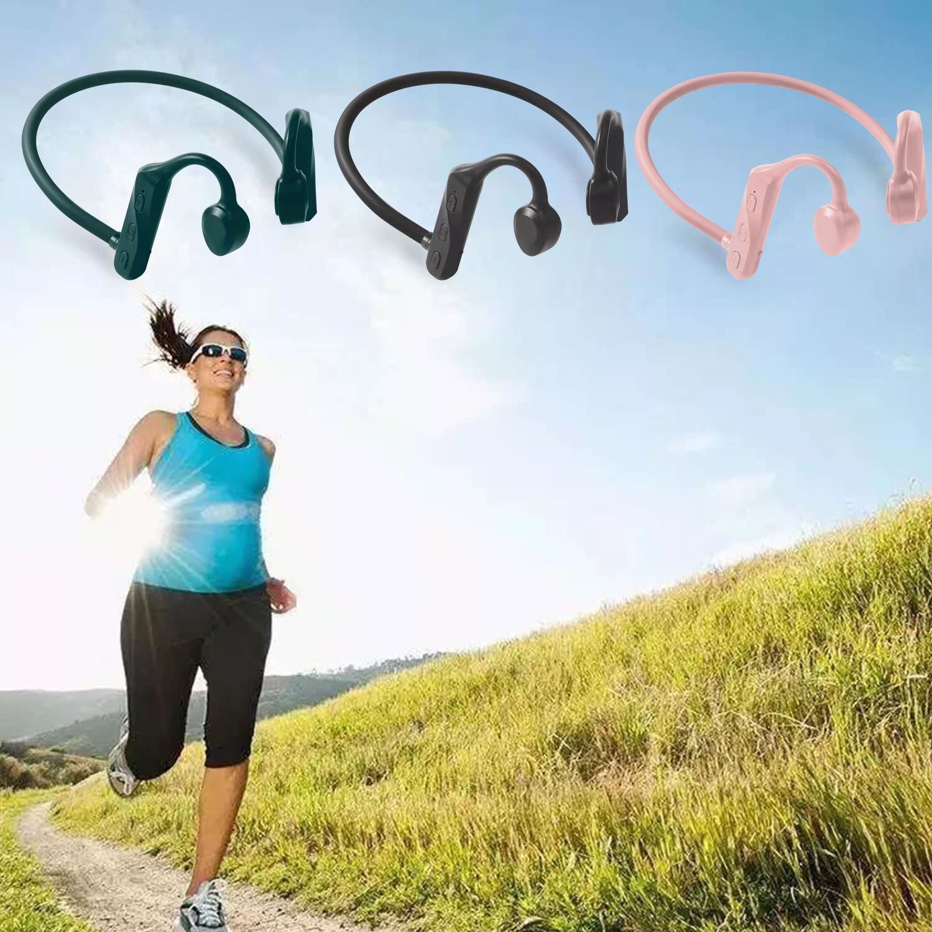 NEW Sports Headphones Wireless Earphone featuring a neck hanging design, Bluetooth V5.0 technology, and a stylish ergonomic look.