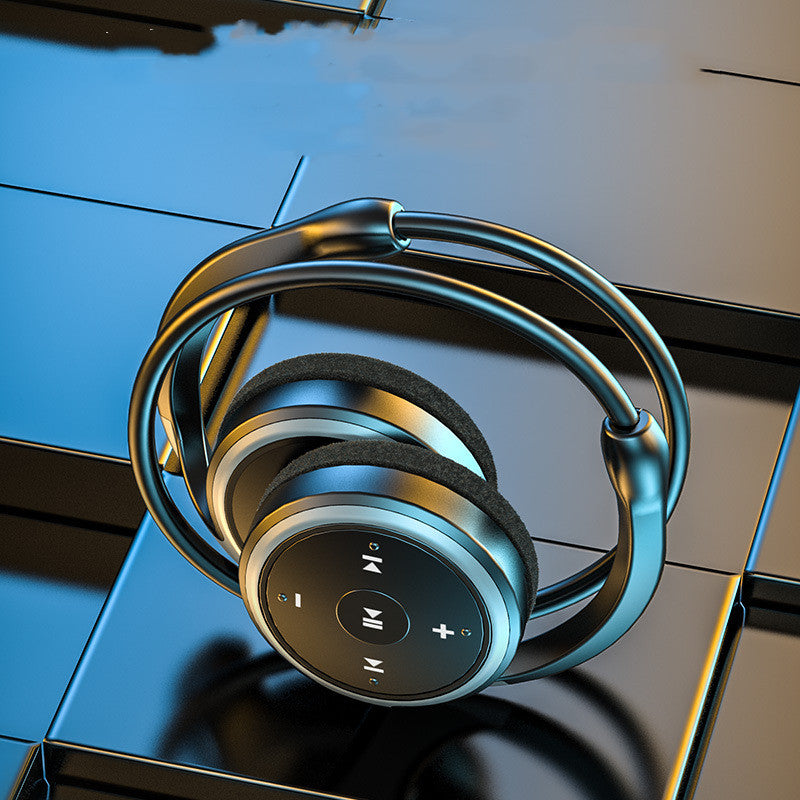 New Wireless Bluetooth Headset in blue and black, showcasing its sleek design and multifunctional features.