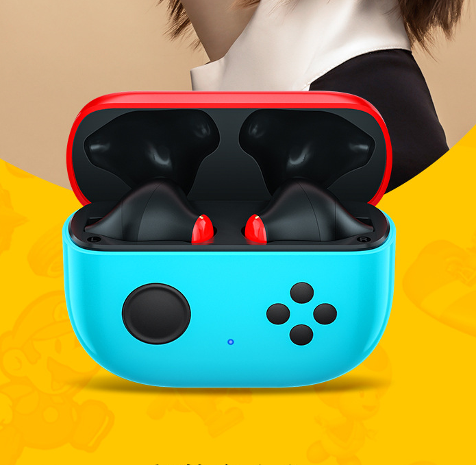 Noise Reduction Wireless Bluetooth Headset in various colors with a charging case, showcasing its sleek design and modern features.