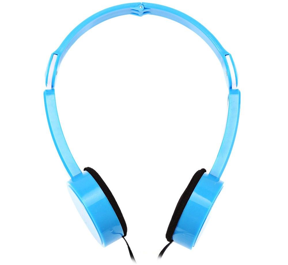Retractable foldable headphones with adjustable headband, featuring a sleek design and a 3.5mm plug for universal compatibility.