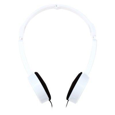 Retractable foldable headphones with adjustable headband, featuring a sleek design and a 3.5mm plug for universal compatibility.