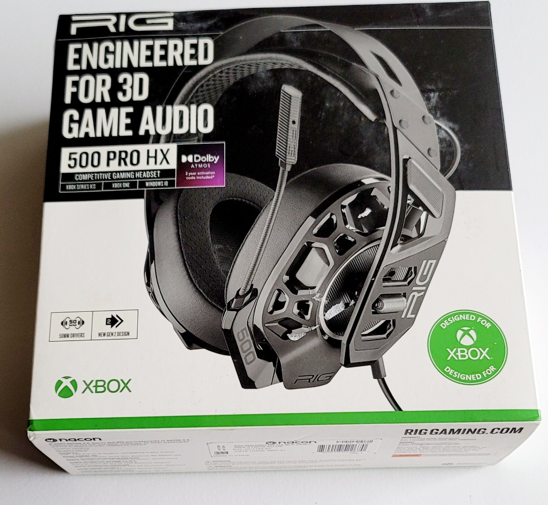 RIG 500 PRO HX Gen 2 Gaming Headset showcasing its sleek design, dual-material ear cushions, and flexible microphone, ideal for Xbox and Windows gaming.