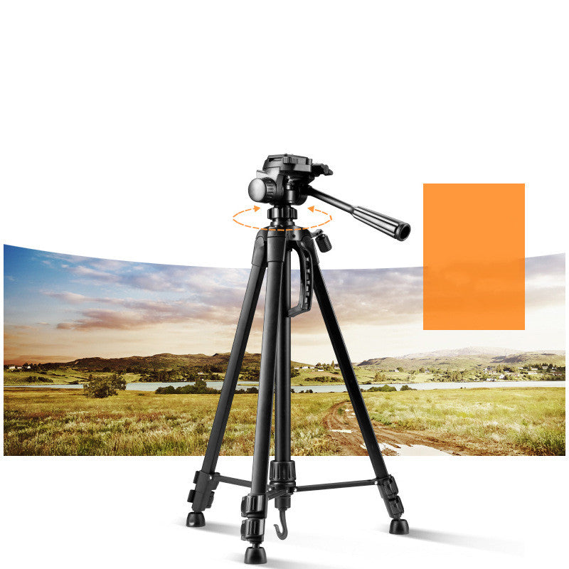 SLR Camera Tripod made of aluminum alloy, showcasing its lightweight design and adjustable height features.