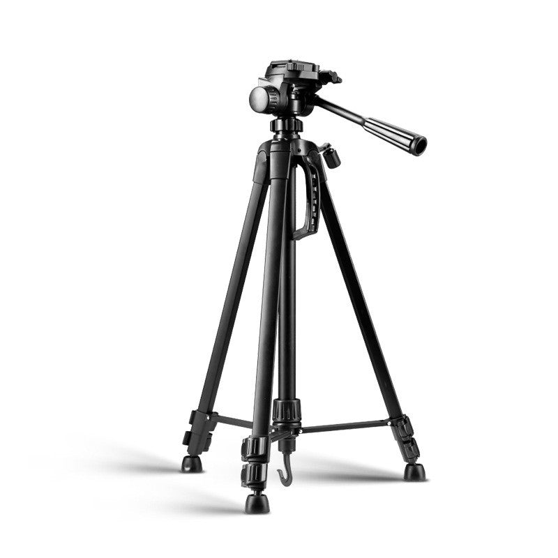 SLR Camera Tripod made of aluminum alloy, showcasing its lightweight design and adjustable height features.