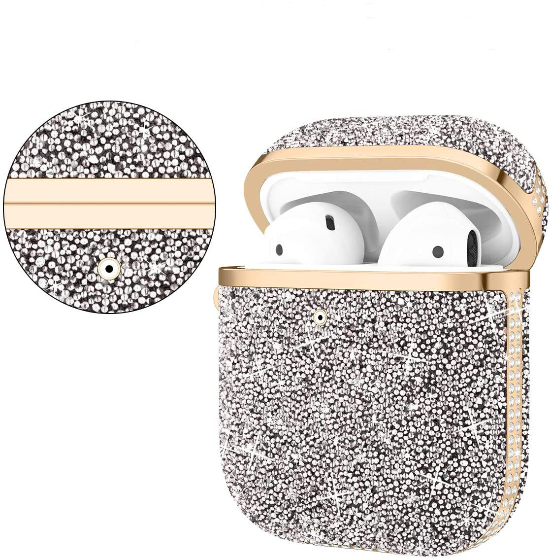 Soft Electroplating Fashion Star Diamond Earphone Sleeve in blue, silver, and black diamond colors, showcasing its stylish design and premium materials.