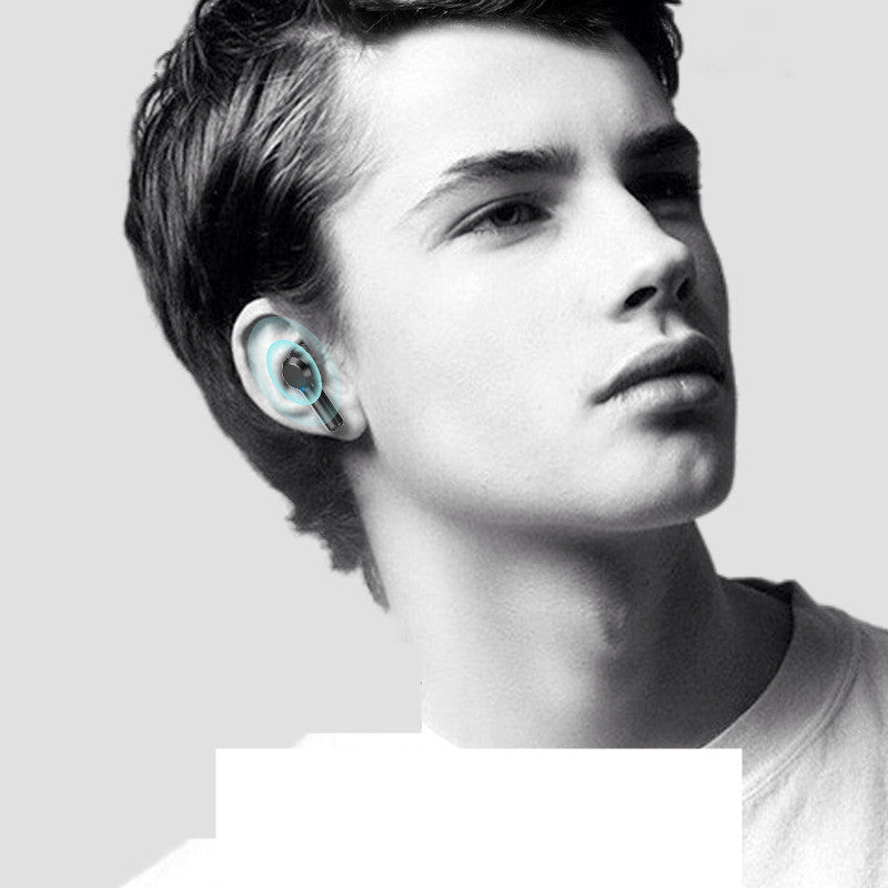 Touch Sports Waterproof ANC Noise Canceling Headphones with a sleek design, featuring a charging compartment and ear caps.