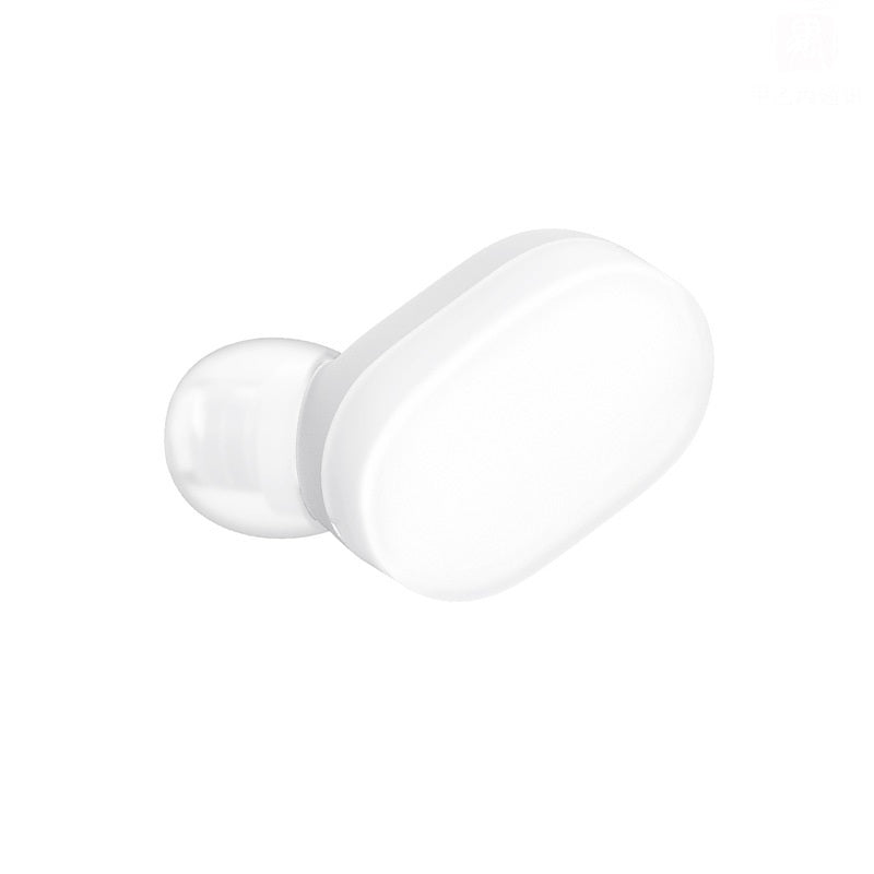 White TWS Bluetooth Earphones Wireless In-Ear Earbuds with charging box, showcasing sleek design and compact size.