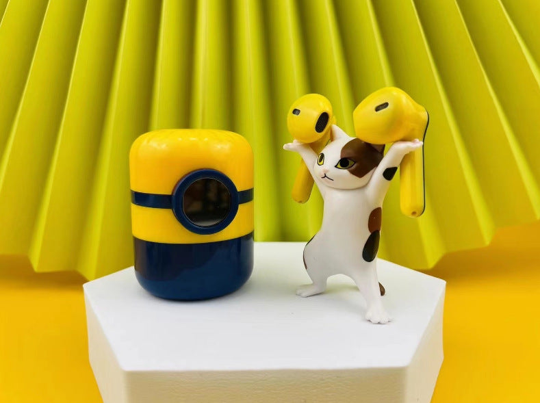 TWS Touch Digital Display Cartoon Binaural Stereo Headset showcasing its playful design and sleek earbuds.