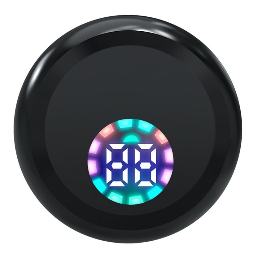 TWS Wireless Bluetooth Earphones with LED digital display, showcasing a sleek design and compact charging case.