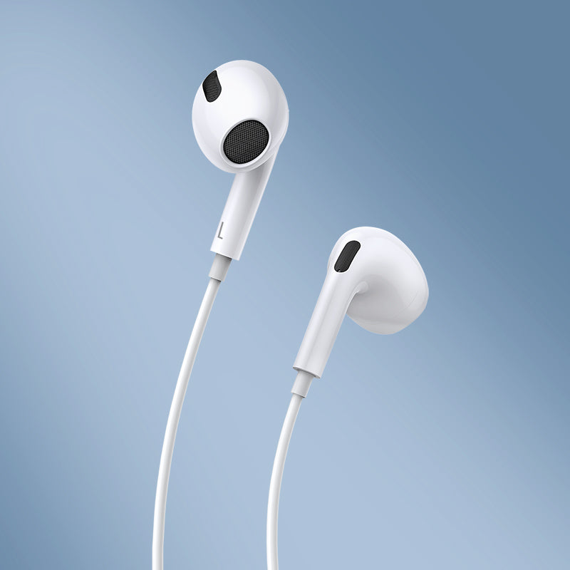Type C Lateral In-ear Wired Earphone featuring a sleek design, durable materials, and a Type-C connector for modern devices.