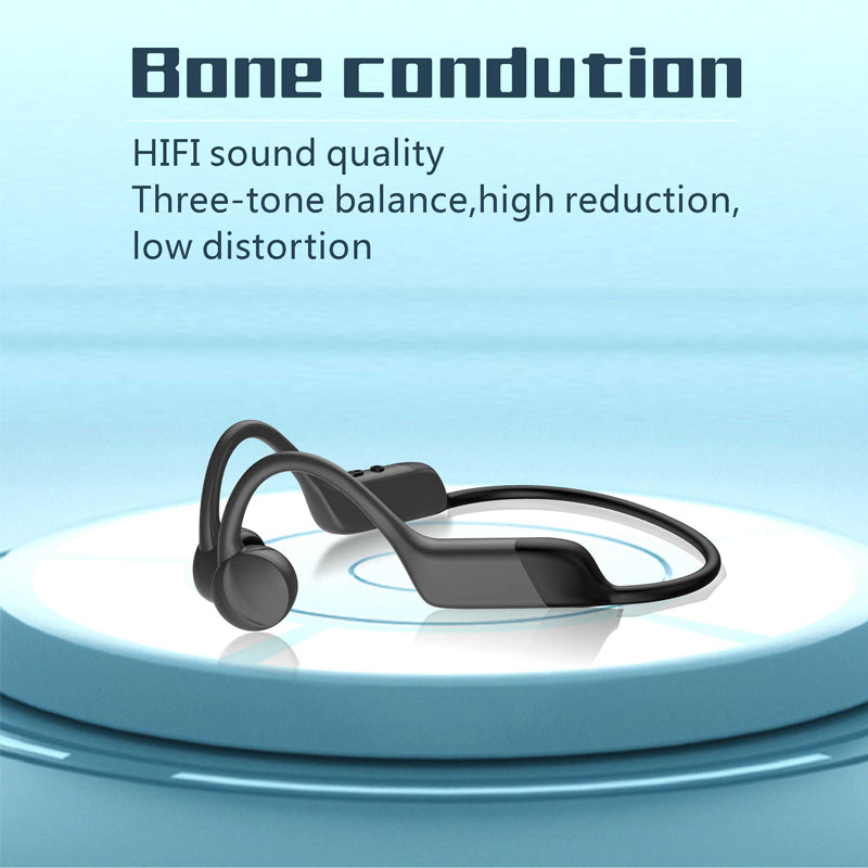 Waterproof Swimming Bluetooth Headset with 32G memory, designed for underwater use with bone conduction technology.
