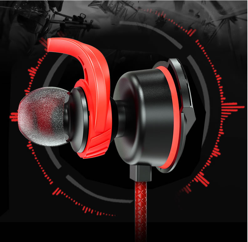 Wired Mobile Phone Computer Headset with in-ear design and long microphone, ideal for gaming and everyday use.
