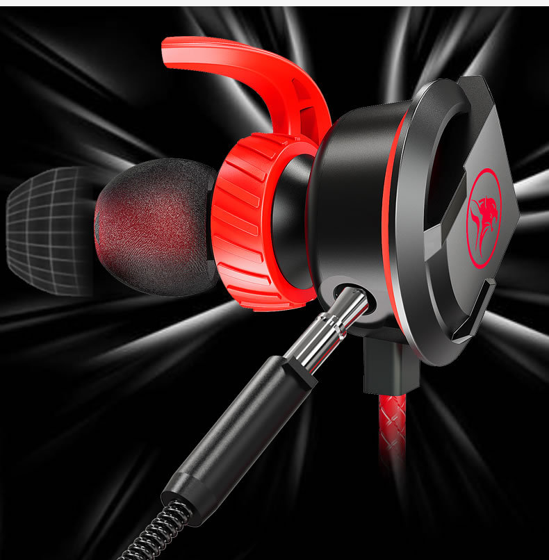 Wired Mobile Phone Computer Headset with in-ear design and long microphone, ideal for gaming and everyday use.