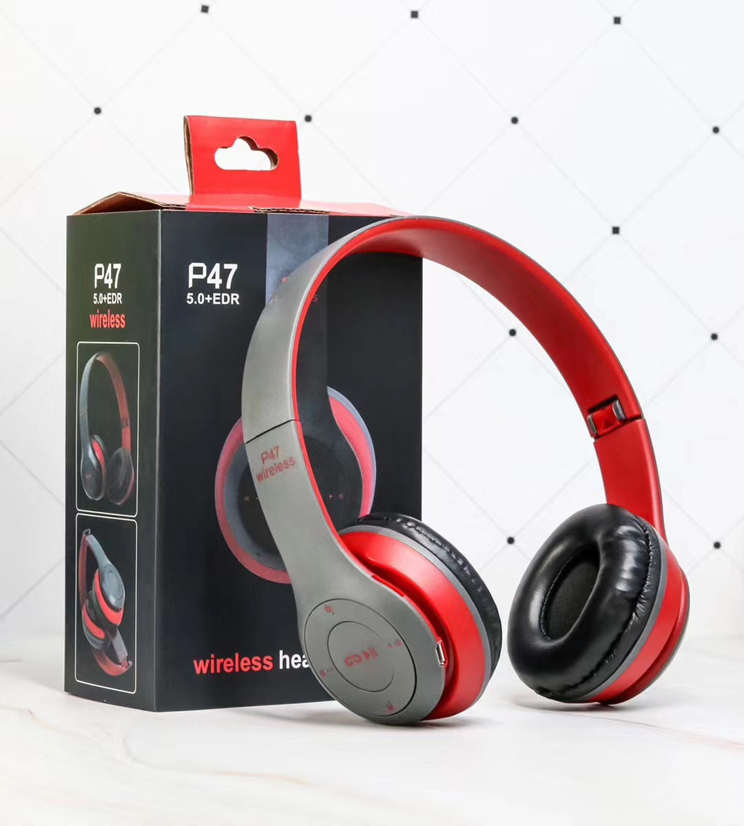 Wireless Headset Foldable Stereo Bass Bluetooth Headphones in various colors, showcasing adjustable headband and cushioned ear cups.