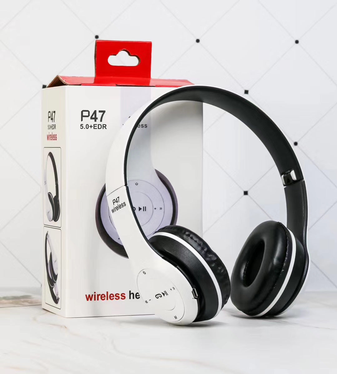 Wireless Headset Foldable Stereo Bass Bluetooth Headphones in various colors, showcasing adjustable headband and cushioned ear cups.