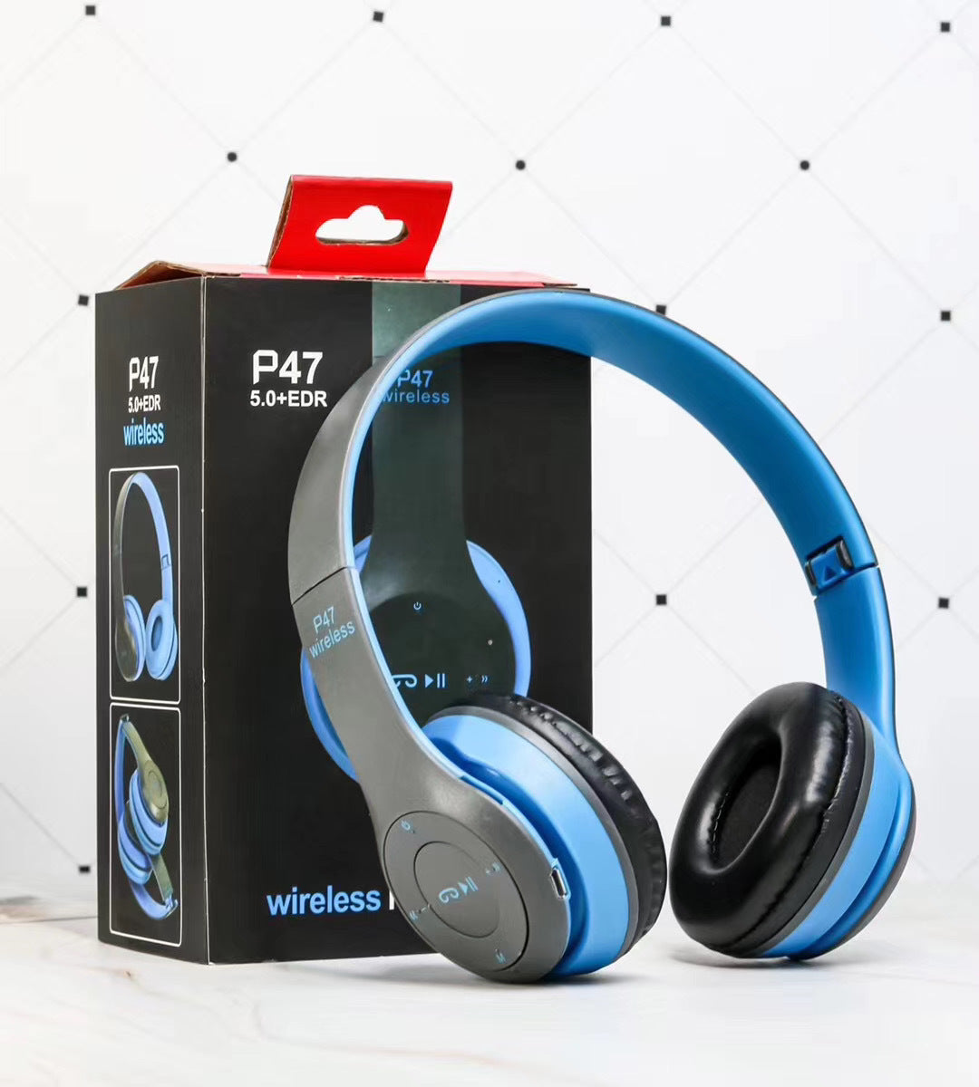 Wireless Headset Foldable Stereo Bass Bluetooth Headphones in various colors, showcasing adjustable headband and cushioned ear cups.