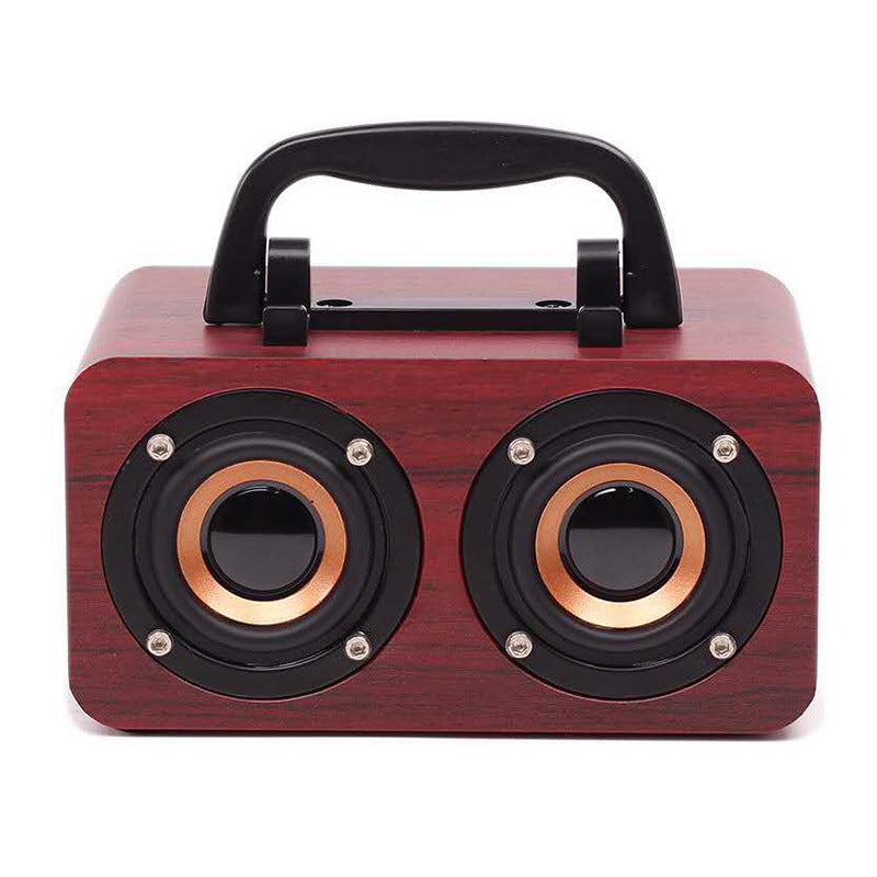 Wooden Wireless Bluetooth Speaker designed for outdoor use, featuring a stylish wooden shell and compact design.