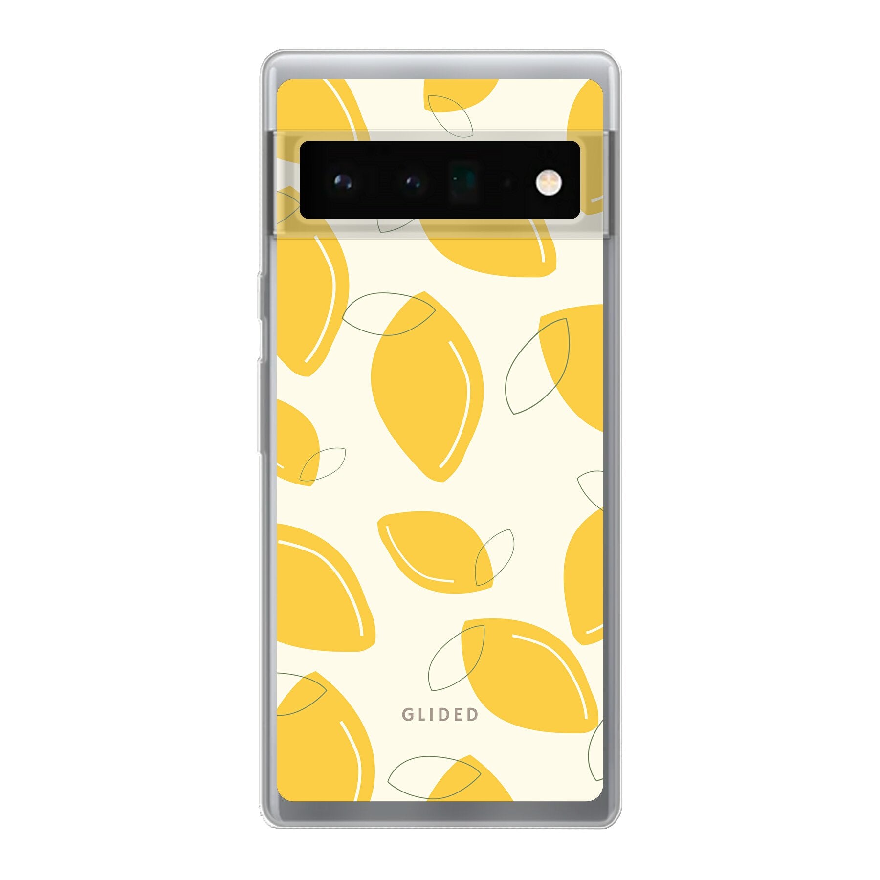 Abstract Lemon Handyhülle für Google Pixel 6 Pro mit lebendigen Zitronenmuster auf gelbem Hintergrund, idealer Schutz und stilvolles Design.