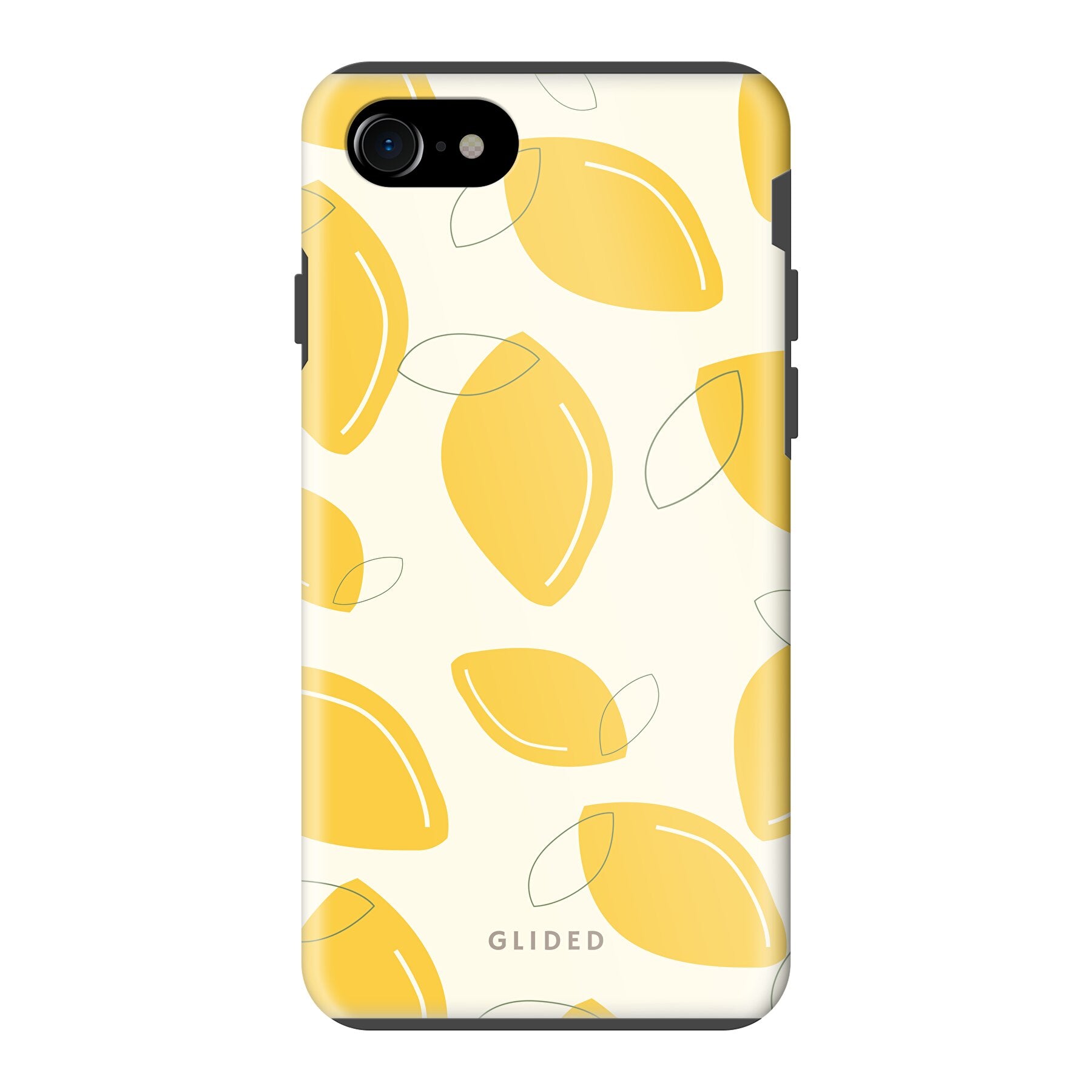 Abstract Lemon iPhone 7 Handyhülle mit lebendigen Zitronenmuster auf gelbem Hintergrund, idealer Schutz und stilvolles Design.