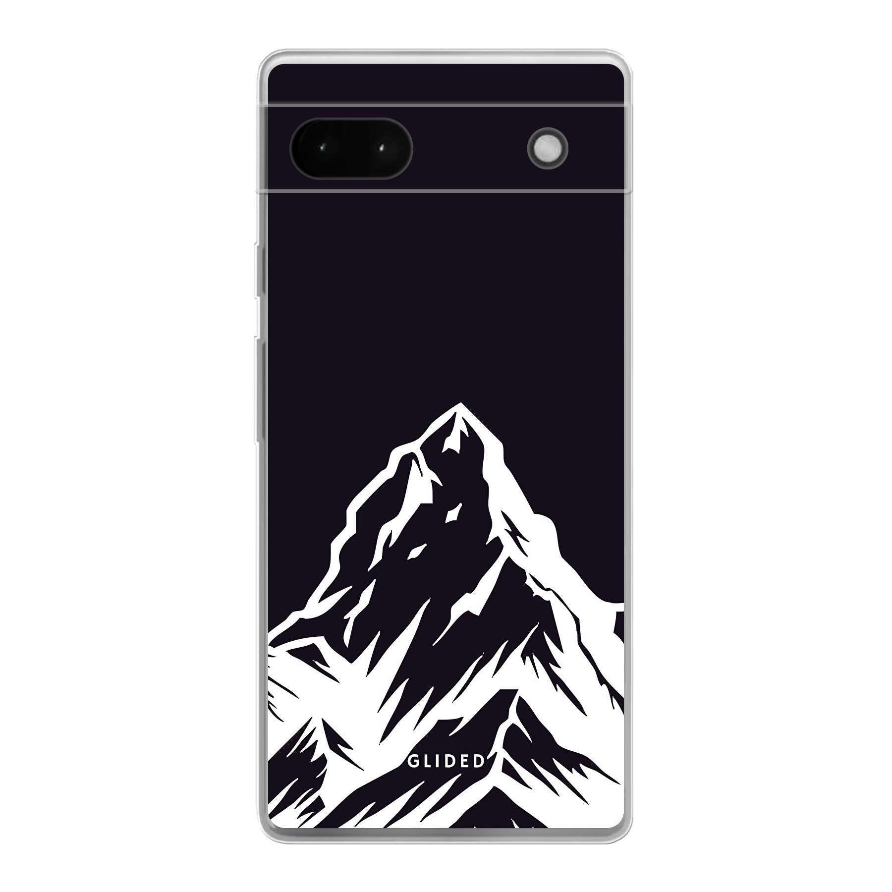 Alpine Adventure Handyhülle für Google Pixel 6a mit majestätischen Bergmotiven und schlankem Design, ideal für Naturliebhaber.