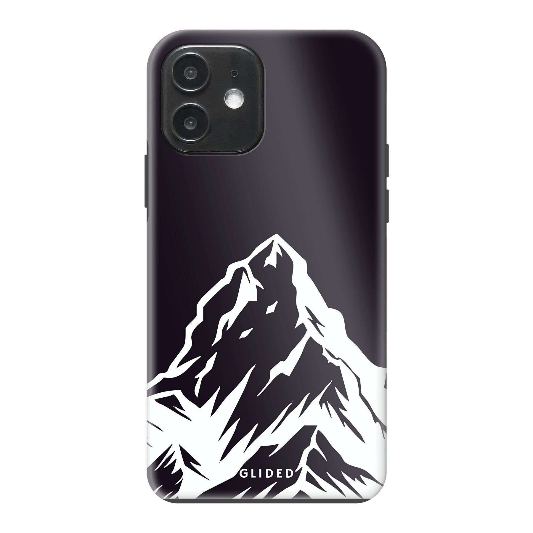 Alpine Adventure Handyhülle für iPhone 12 Pro mit majestätischen Berggipfeln und Tälern im Hintergrund, ideal für Naturfreunde.