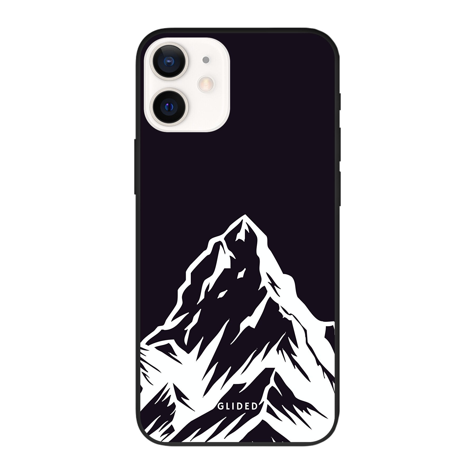 Alpine Adventure Handyhülle für iPhone 12 Pro mit majestätischen Berggipfeln und Tälern im Hintergrund, ideal für Naturfreunde.