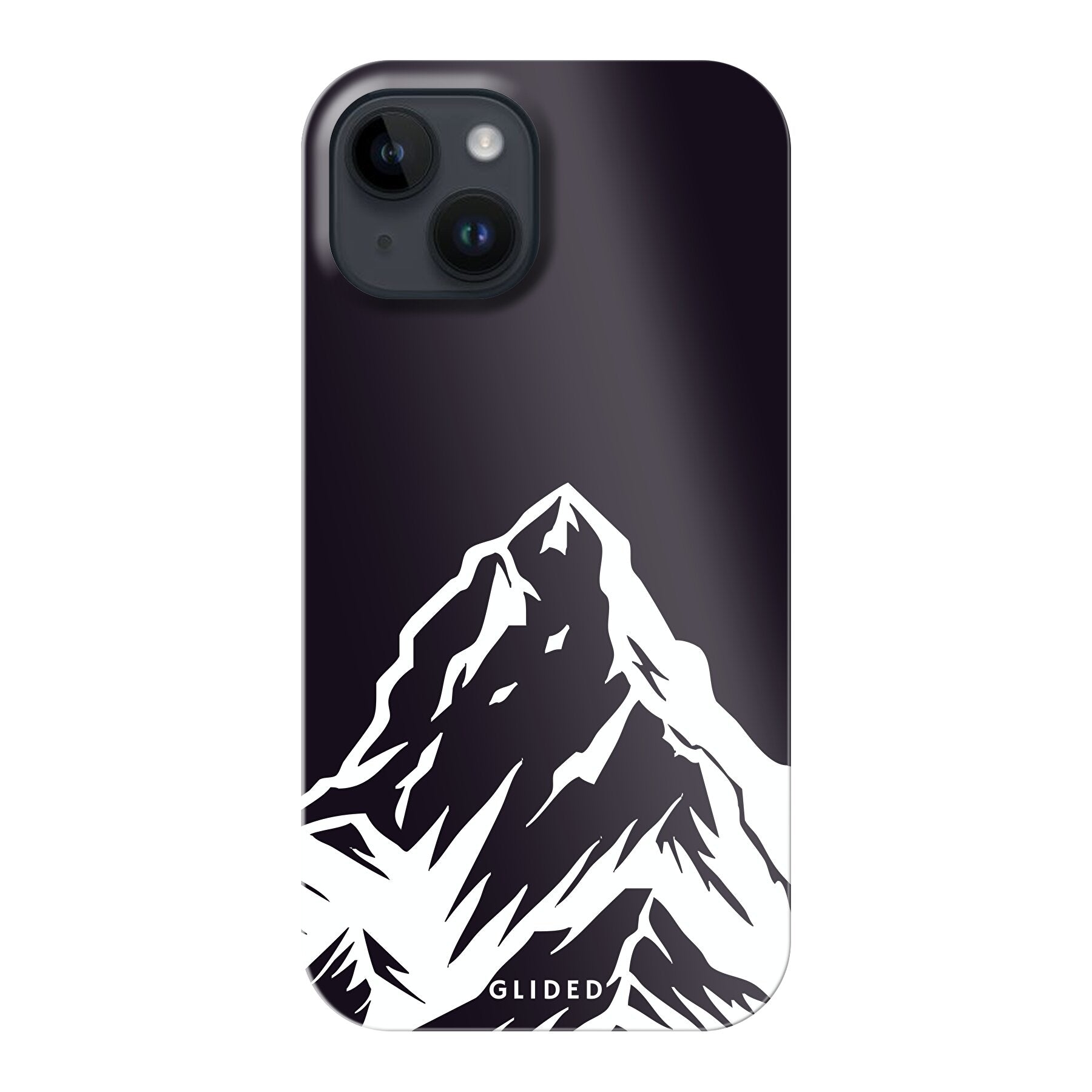 Alpine Adventure Handyhülle für iPhone 14 mit majestätischen Berggipfeln und Tälern, ideal für Naturfreunde.
