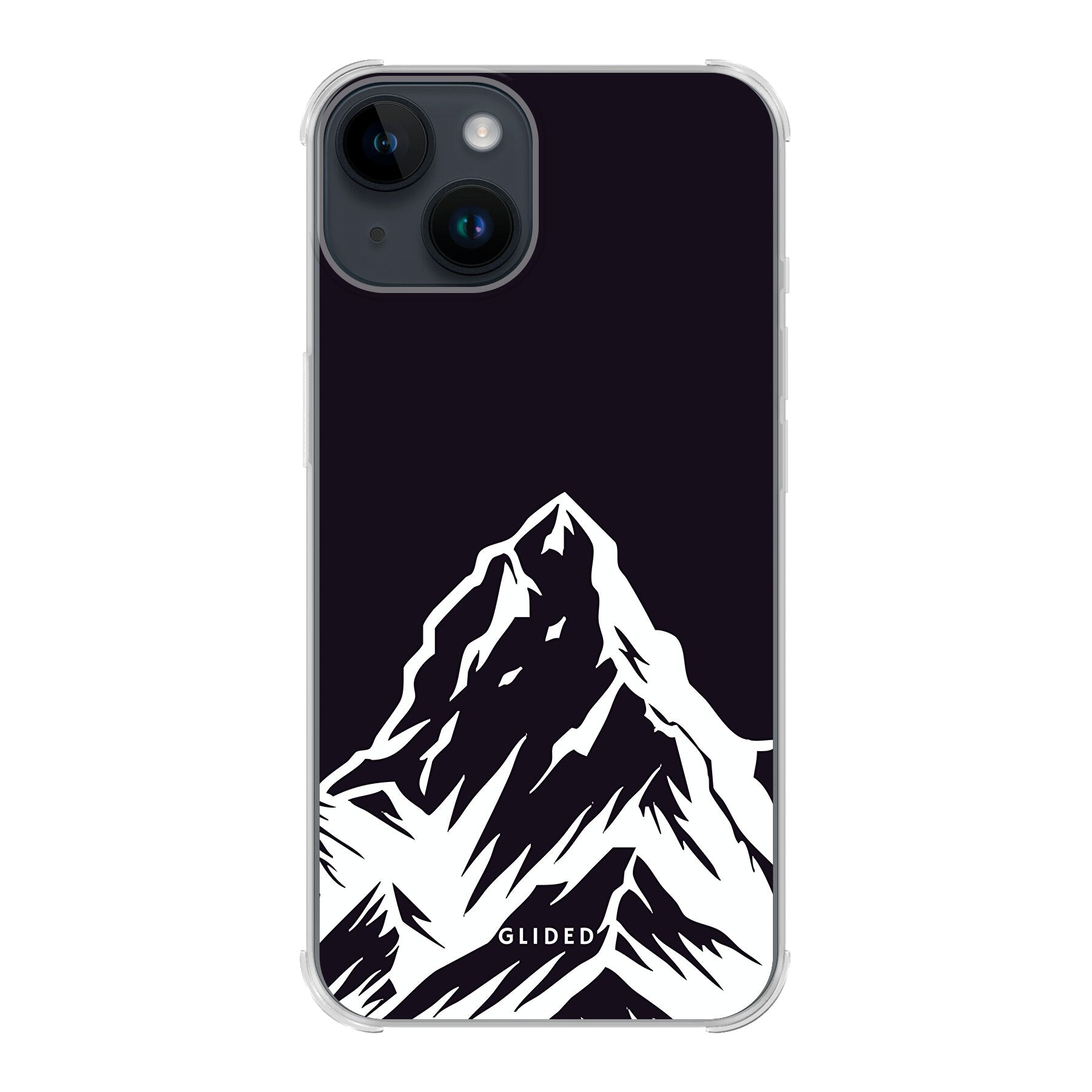 Alpine Adventure Handyhülle für iPhone 14 mit majestätischen Berggipfeln und Tälern, ideal für Naturfreunde.