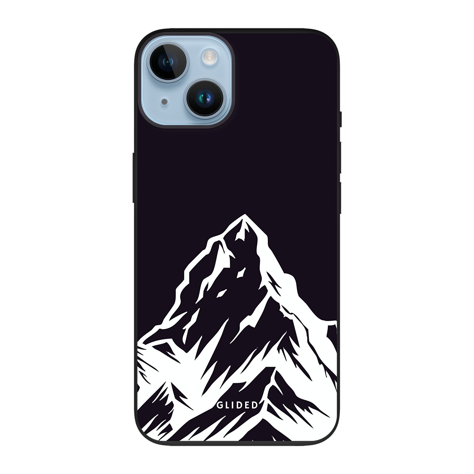 Alpine Adventure Handyhülle für iPhone 14 mit majestätischen Berggipfeln und Tälern, ideal für Naturfreunde.