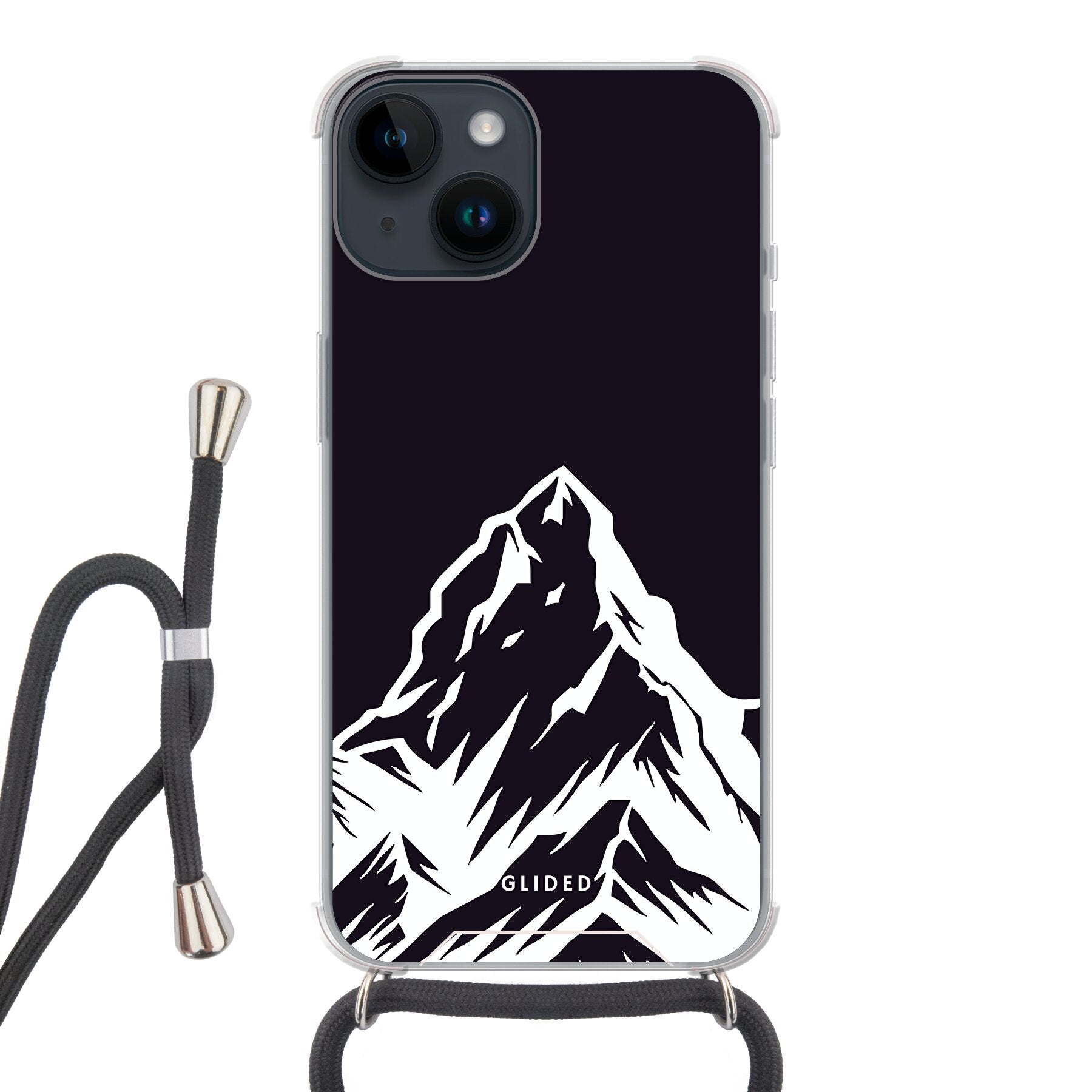 Alpine Adventure Handyhülle für iPhone 14 mit majestätischen Berggipfeln und Tälern, ideal für Naturfreunde.