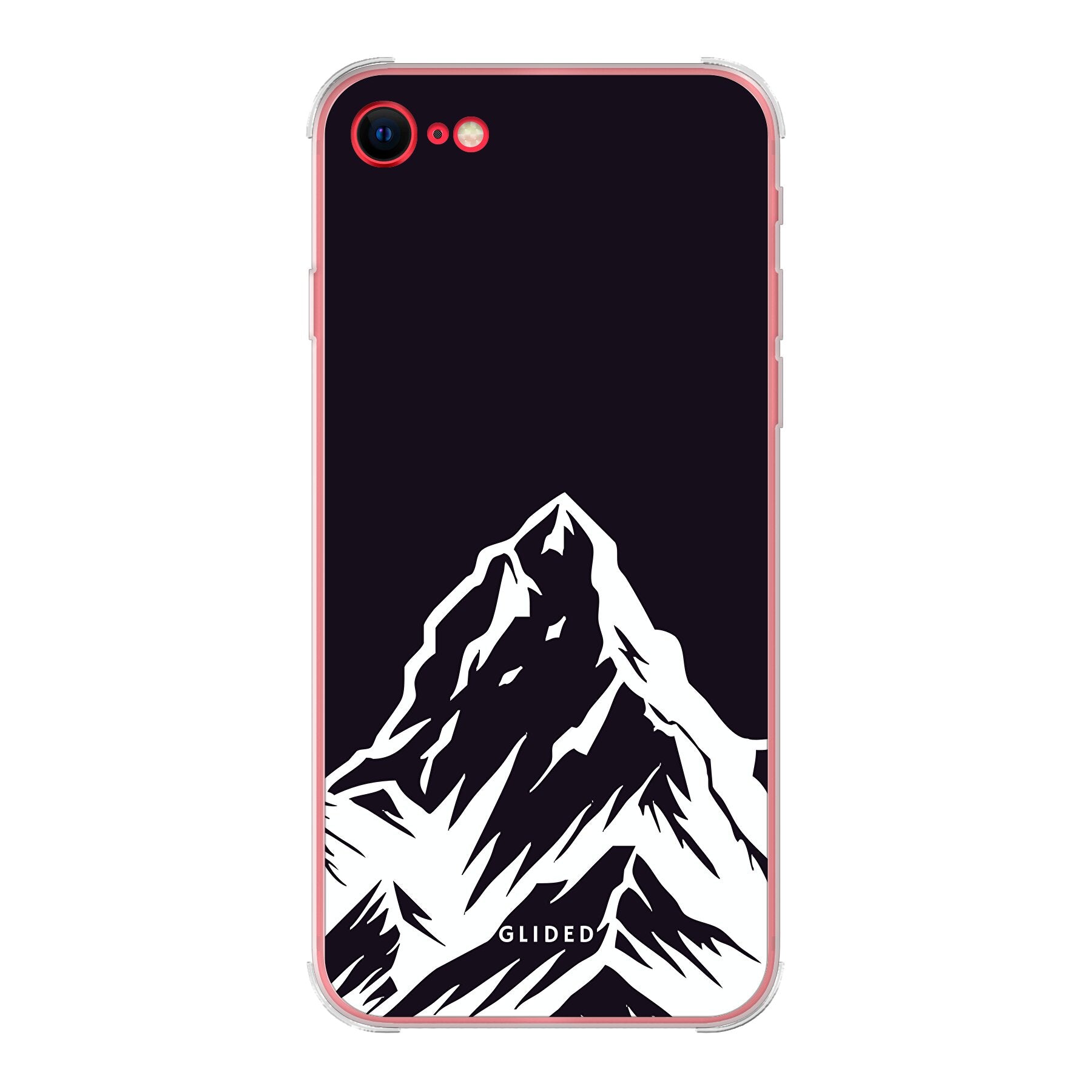 Alpine Adventure Handyhülle für iPhone SE 2020 mit majestätischen Berggipfeln und Tälern im Hintergrund, ideal für Naturfreunde.