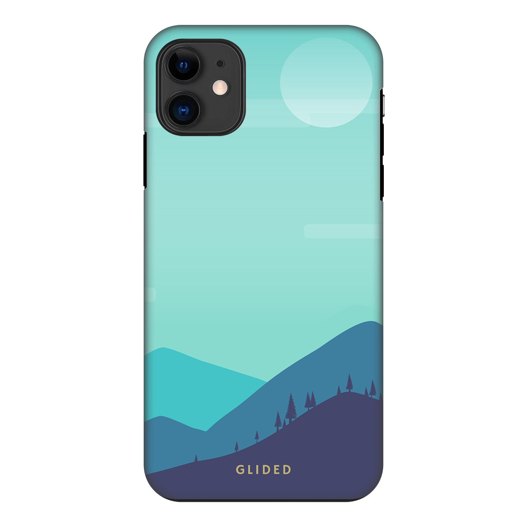 Die 'Alpine' iPhone 11 Handyhülle mit einzigartigem Bergdesign, bietet Schutz und Stil für dein Smartphone.