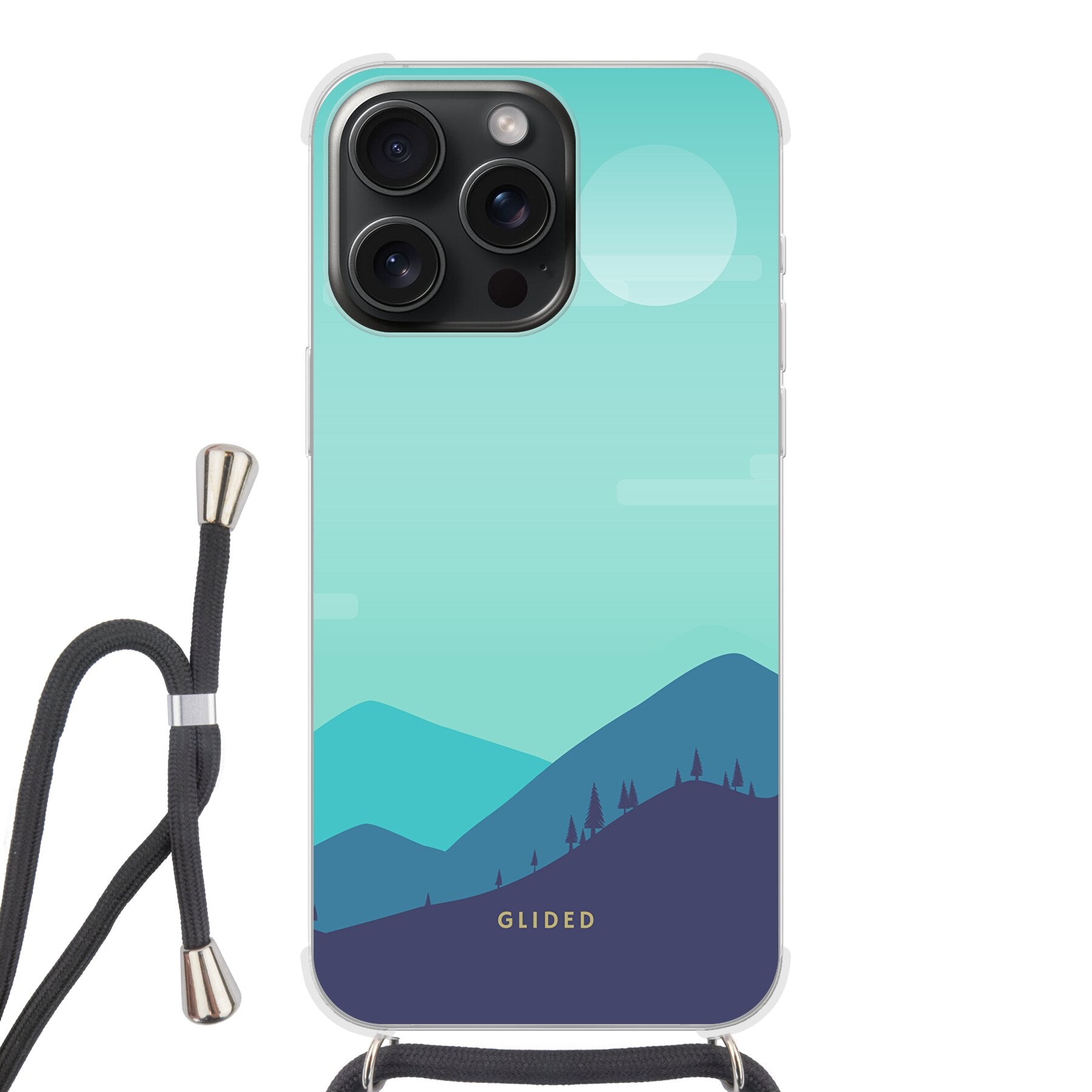 Die 'Alpine' iPhone 15 Pro Handyhülle mit einzigartigem Bergdesign, bietet stilvollen Schutz und präzise Aussparungen für alle Funktionen.