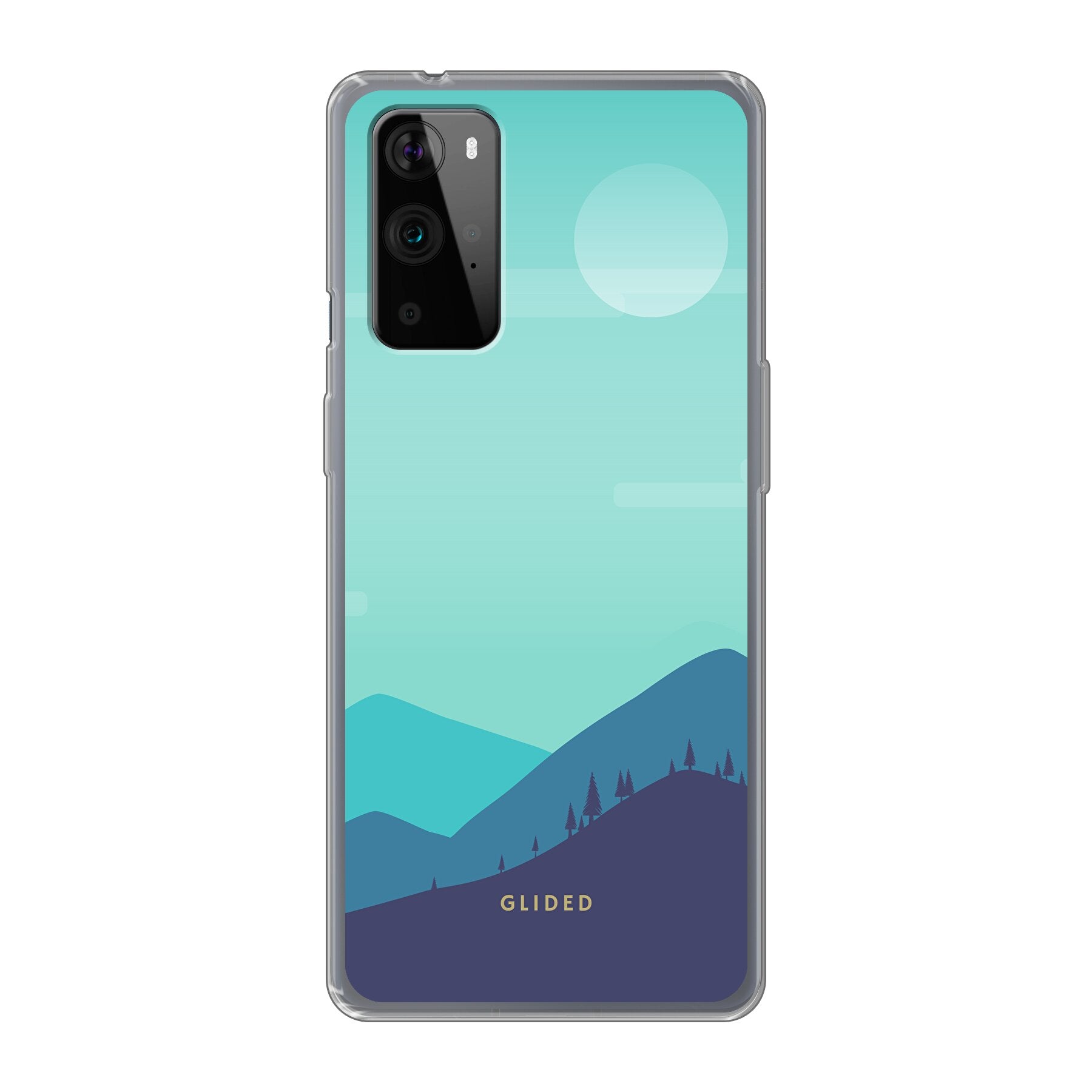 Alpine Handyhülle für OnePlus 9 Pro mit einzigartigem Bergdesign, bietet Schutz und Stil.