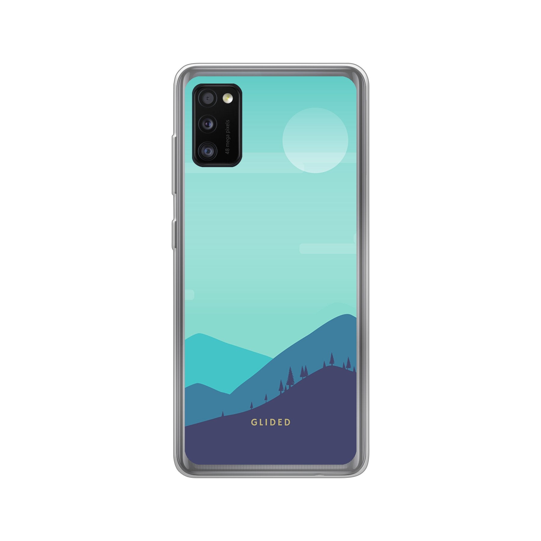 Stylische 'Alpine' Handyhülle für Samsung Galaxy A41 mit einzigartigem Bergdesign, bietet Schutz und Funktionalität.