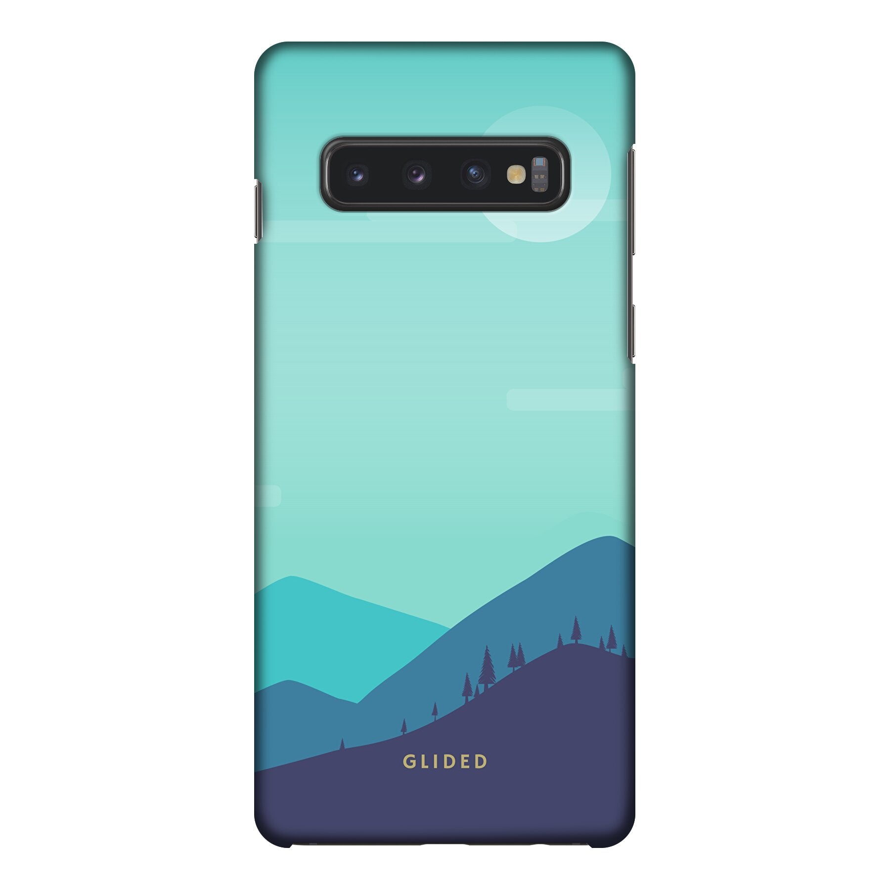 Samsung Galaxy S10 Handyhülle 'Alpine' mit einzigartigem Bergdesign, stoßfestem Schutz und schlankem Profil.