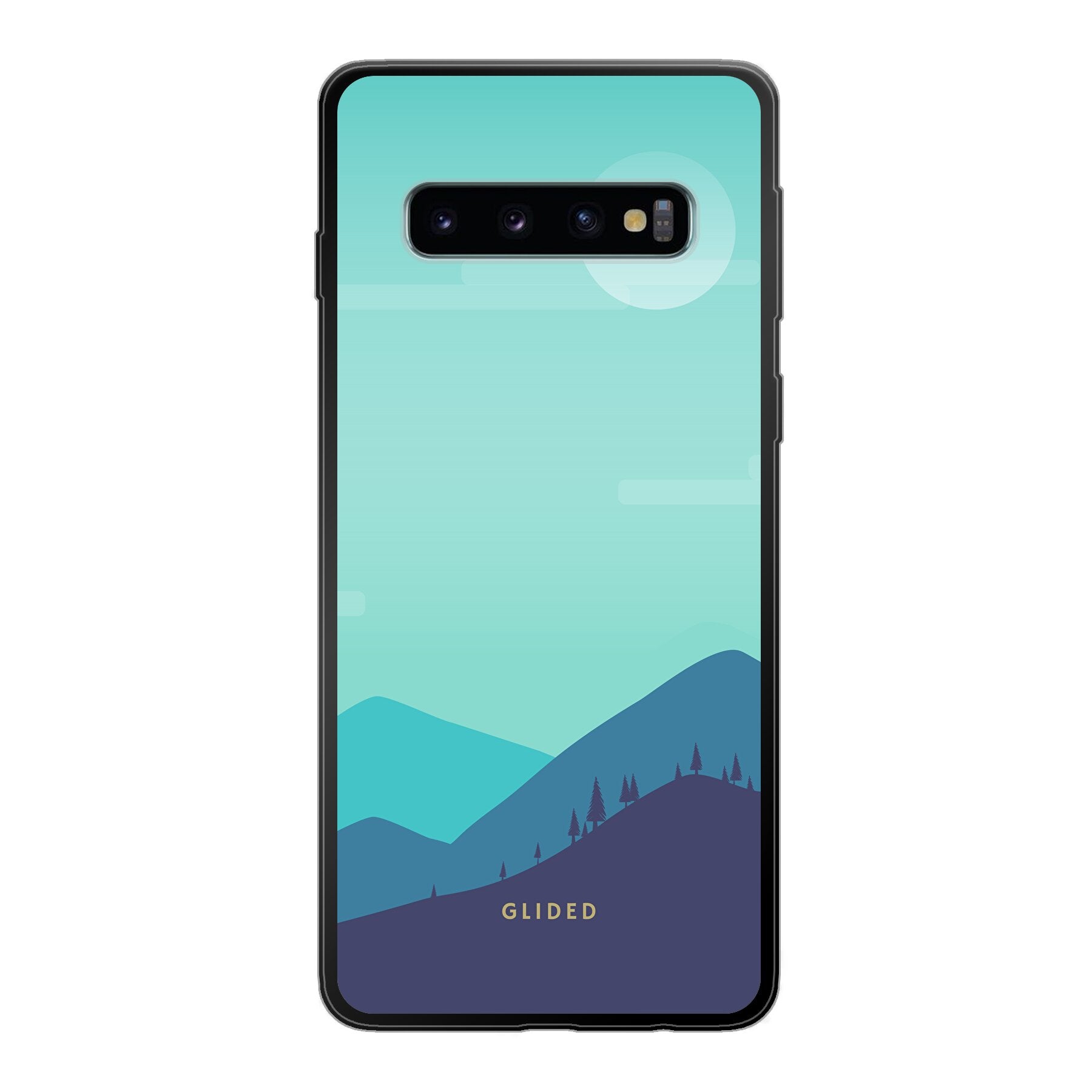 Samsung Galaxy S10 Handyhülle 'Alpine' mit einzigartigem Bergdesign, stoßfestem Schutz und schlankem Profil.