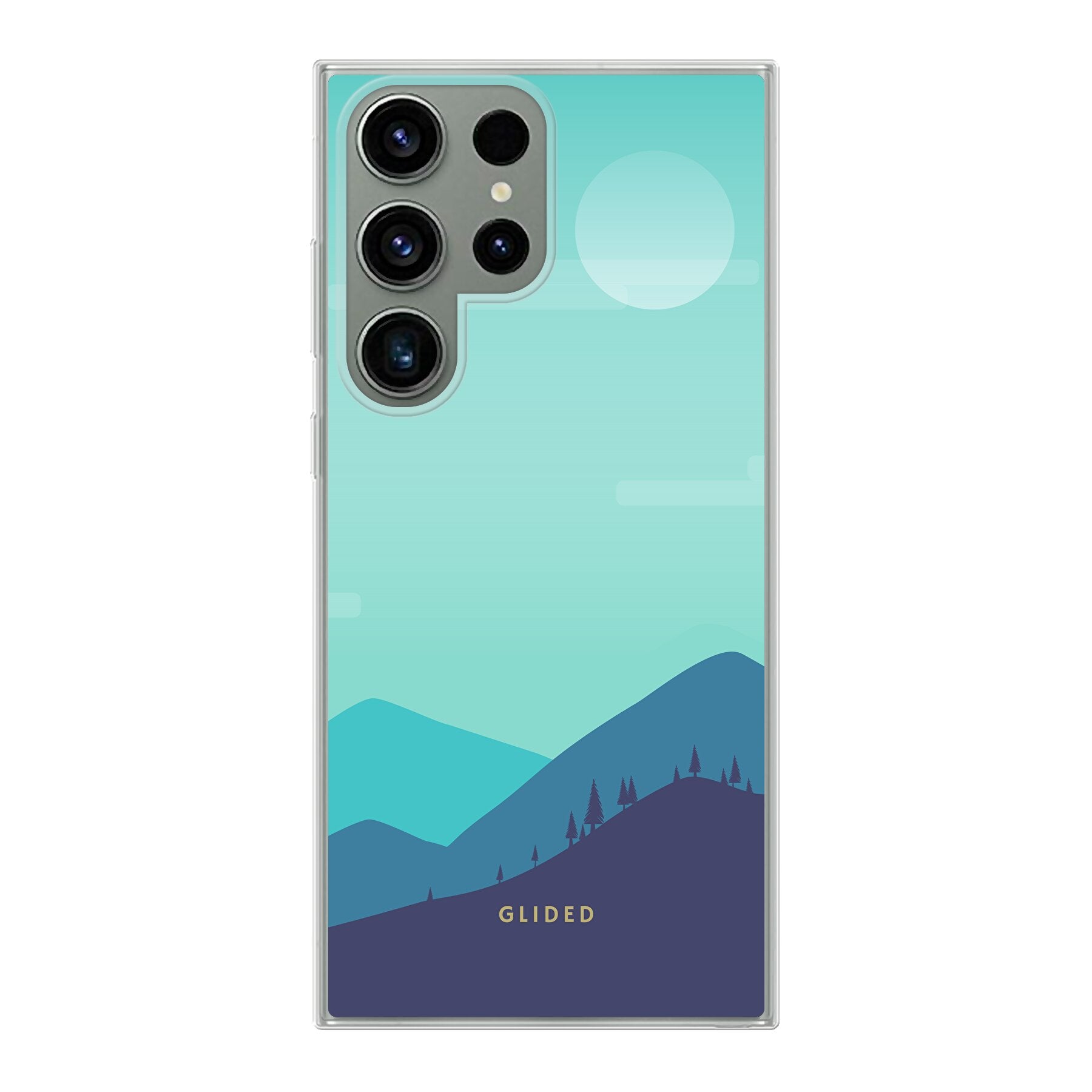 Alpine Samsung Galaxy S23 Ultra Handyhülle mit einzigartigem Bergdesign, stoßfestem Schutz und schlankem Profil.