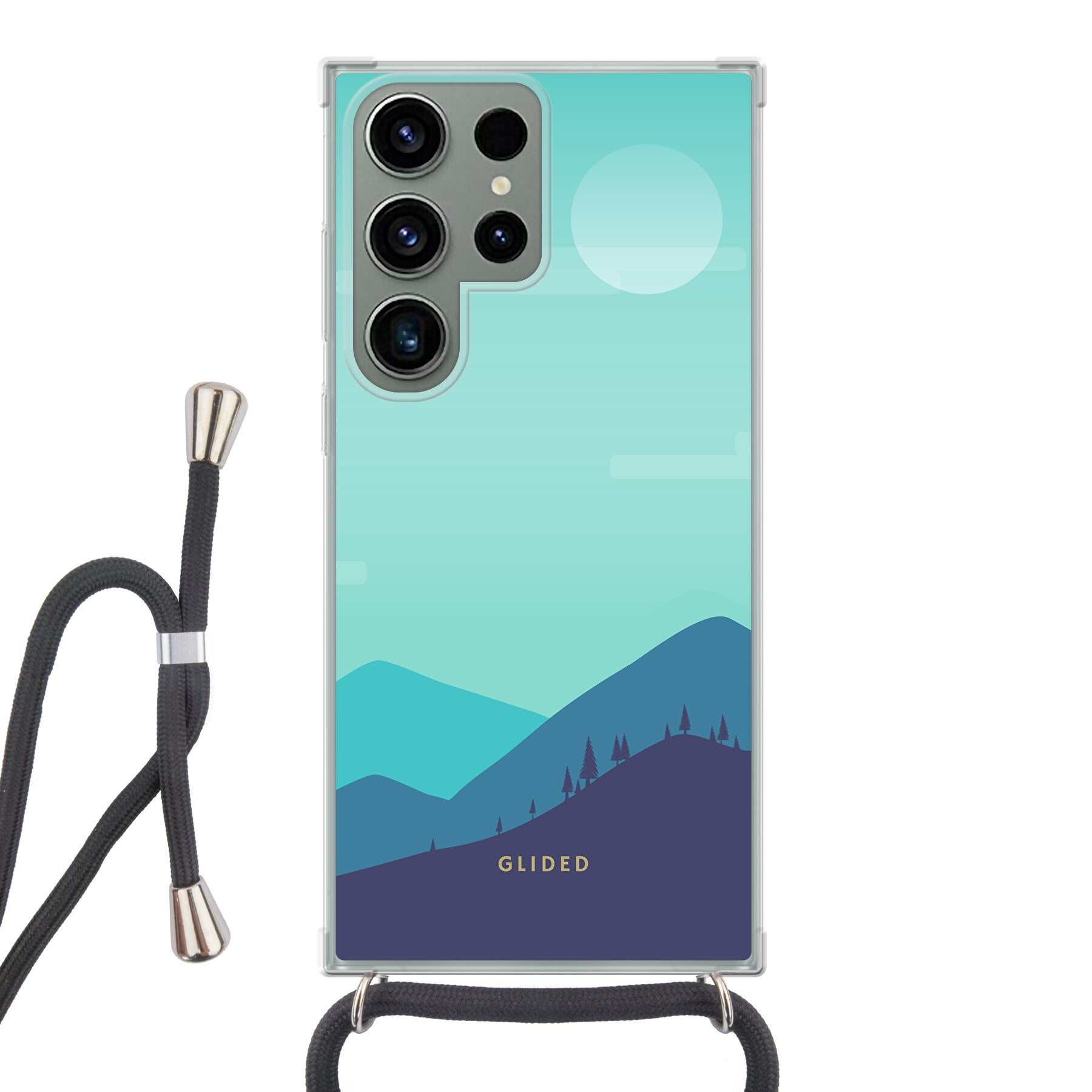 Alpine Samsung Galaxy S23 Ultra Handyhülle mit einzigartigem Bergdesign, stoßfestem Schutz und schlankem Profil.