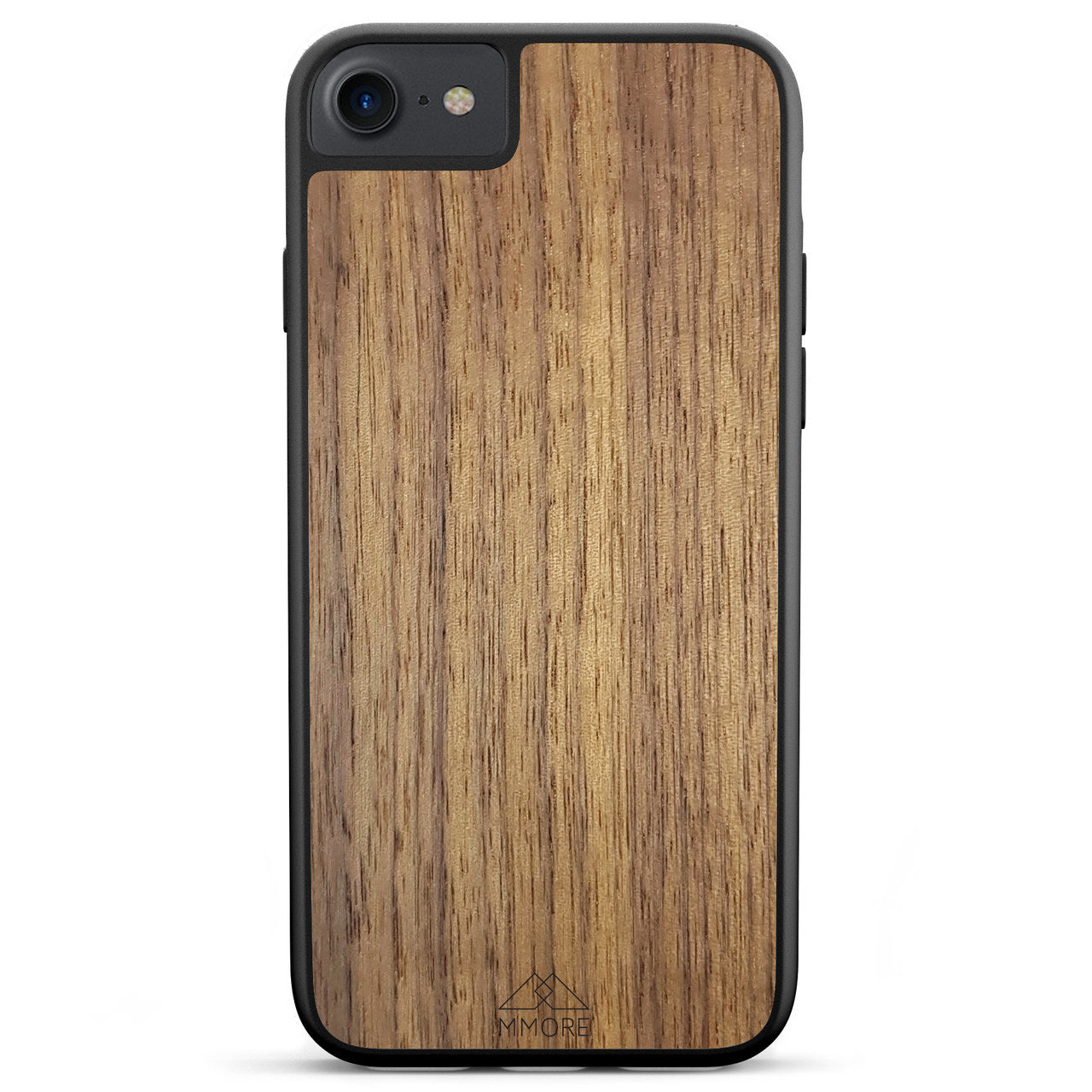 Handcrafted American Walnut phone case showcasing unique wood grain and elegant design, perfect for modern smartphones.