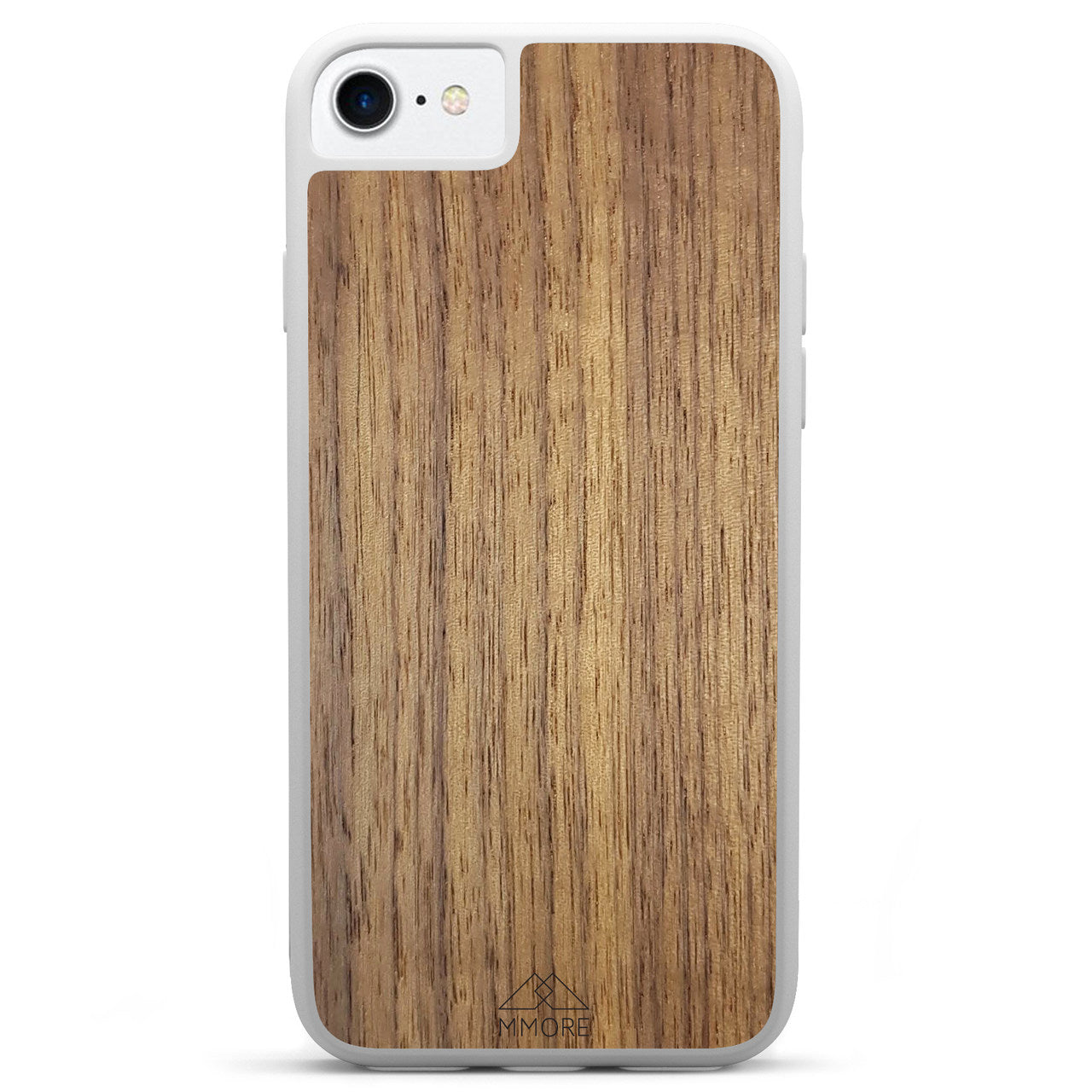 Handcrafted American Walnut phone case showcasing unique wood grain and elegant design, perfect for modern smartphones.