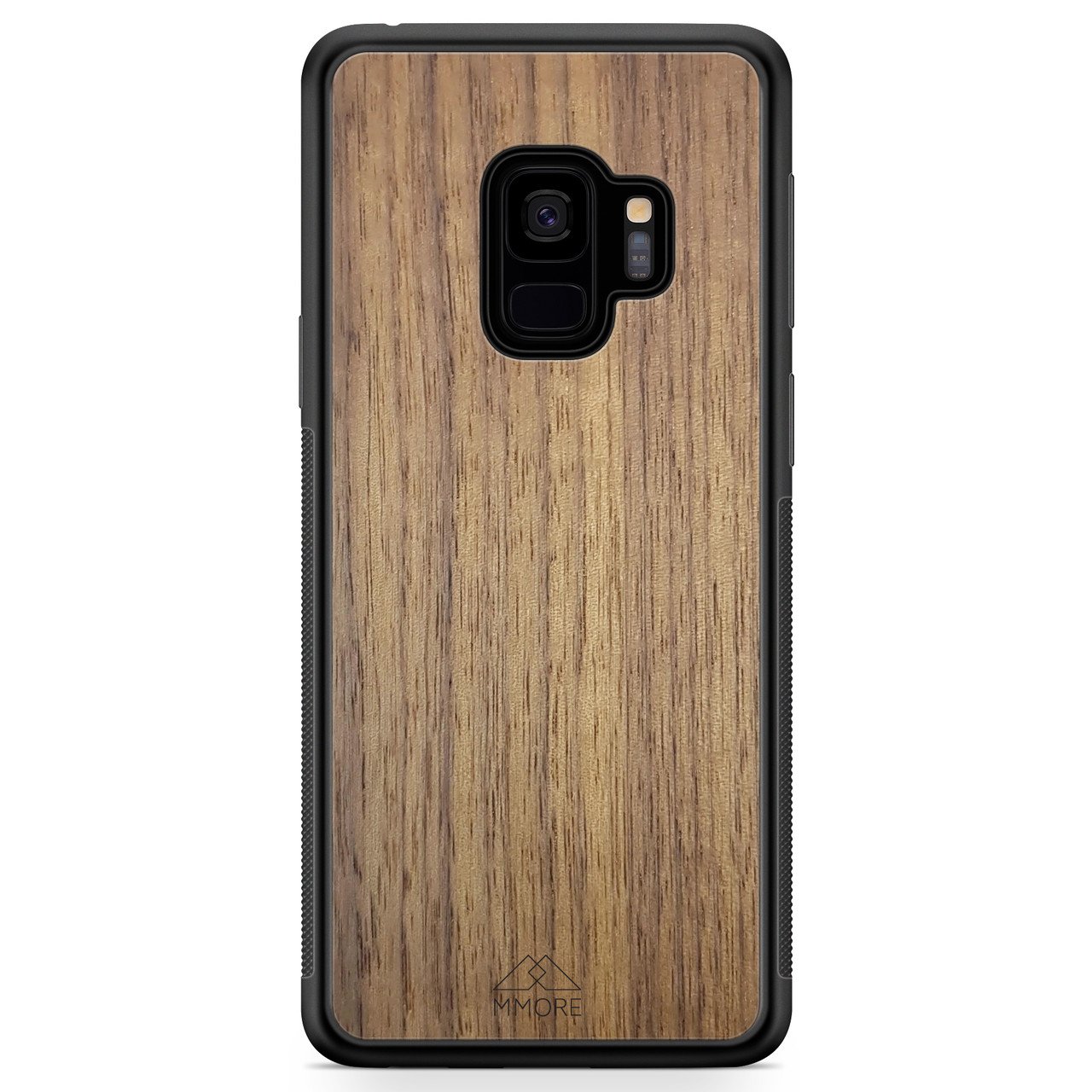 Handcrafted American Walnut phone case showcasing unique wood grain and elegant design, perfect for modern smartphones.