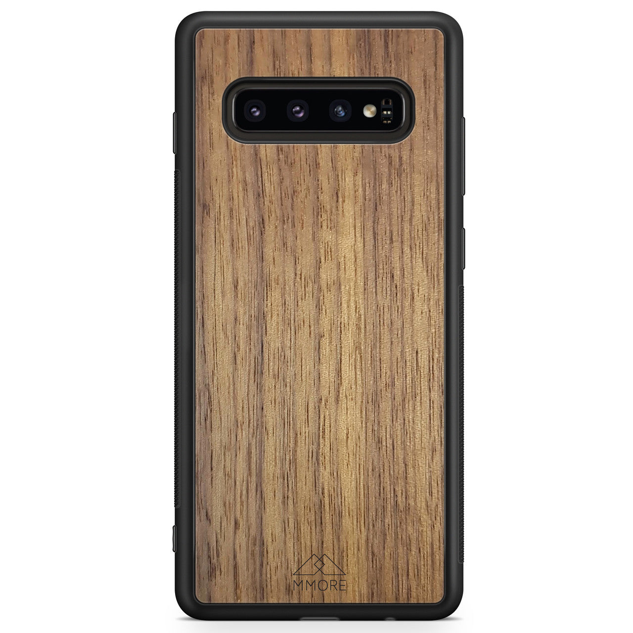 Handcrafted American Walnut phone case showcasing unique wood grain and elegant design, perfect for modern smartphones.