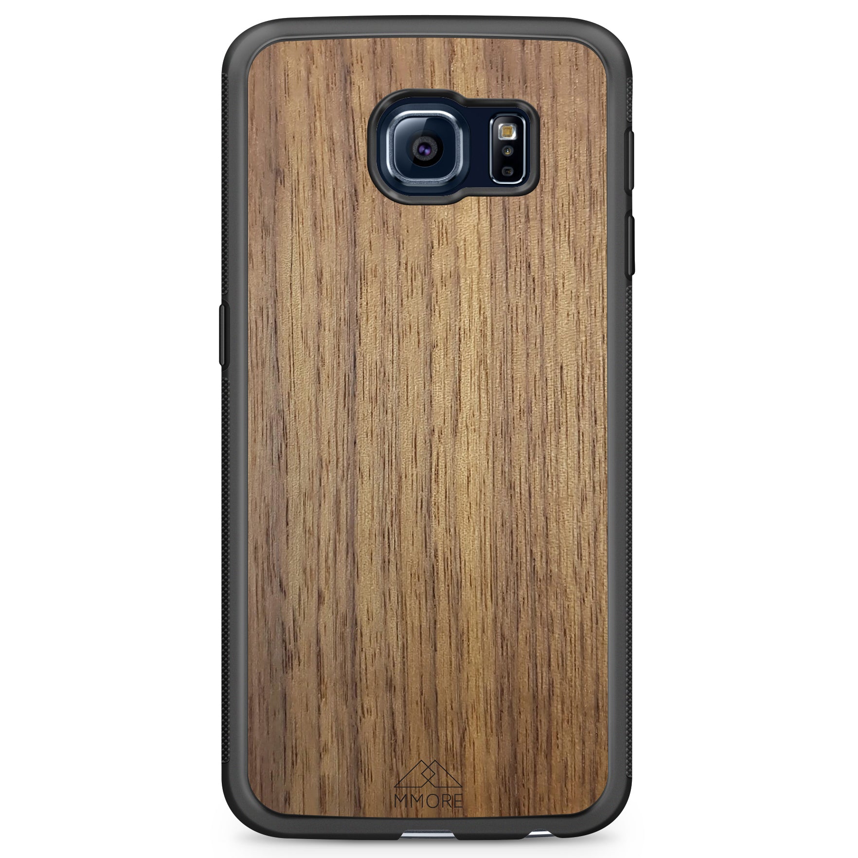 Handcrafted American Walnut phone case showcasing unique wood grain and elegant design, perfect for modern smartphones.