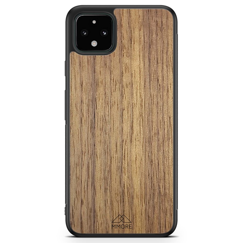 Handcrafted American Walnut phone case showcasing unique wood grain and elegant design, perfect for modern smartphones.