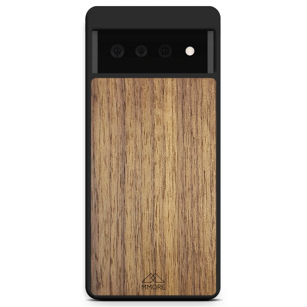 Handcrafted American Walnut phone case showcasing unique wood grain and elegant design, perfect for modern smartphones.
