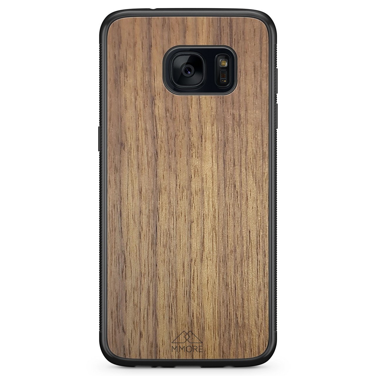 Handcrafted American Walnut phone case showcasing unique wood grain and elegant design, perfect for modern smartphones.